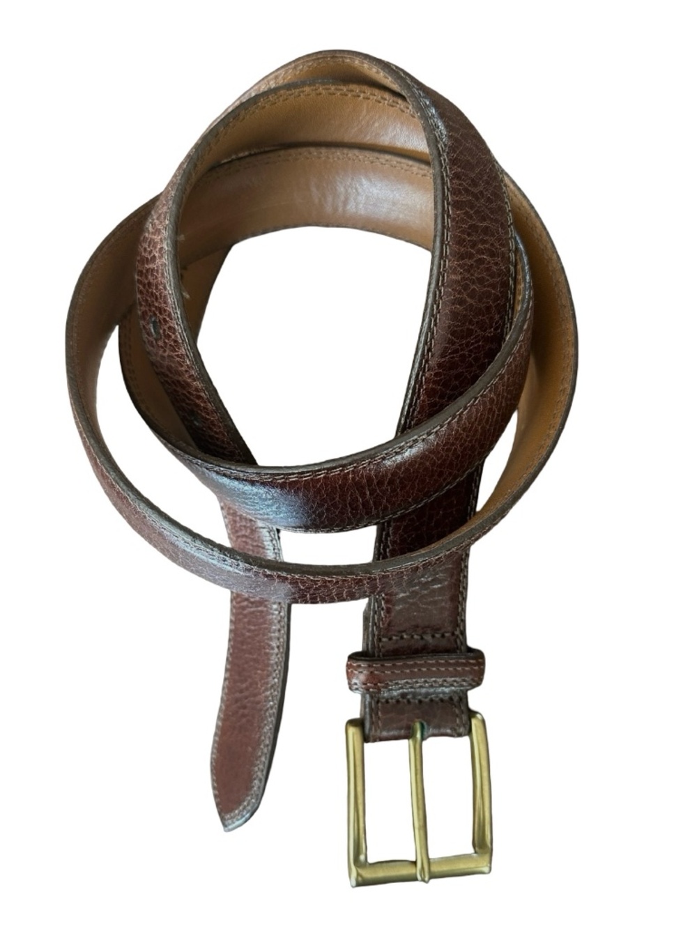 EDDIE BAUER Mens Brown Leather Belt Size 42 USA